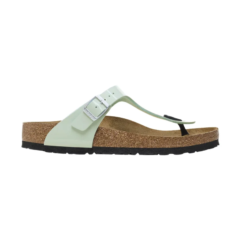 Birkenstock Gizeh Birko Flor Patent Sandal - Surf Green - ONLINE STORE CREDIT/EXCHANGE ONLY