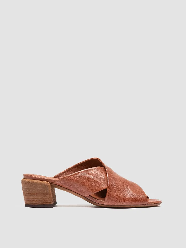 HADRY 007 - Brown Leather Slide Sandals