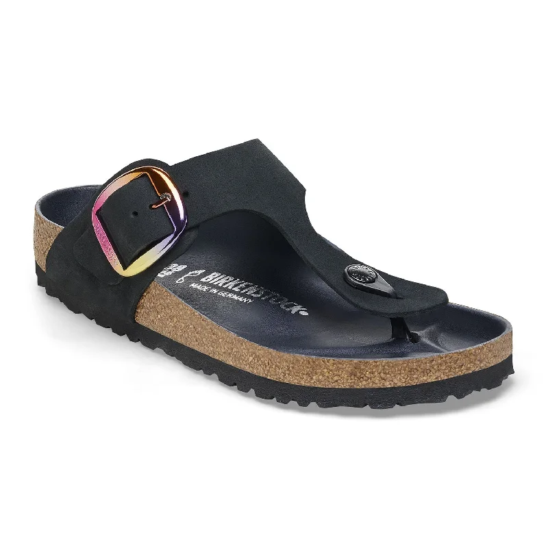 GIZEH BIG BUCKLE BLACK NUBUCK W/IRIDESCENT  BUCKLE