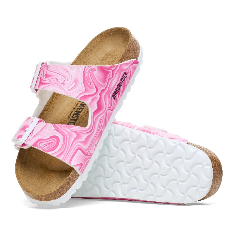 Women's Birkenstock Arizona Birko-Flor Color: Pink (MEDIUM/NARROW WIDTH)