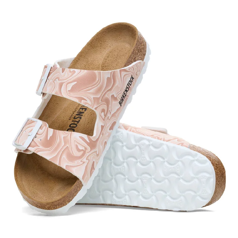 Women's Birkenstock Arizona Birko-Flor Color: New Beige (MEDIUM/NARROW WIDTH)