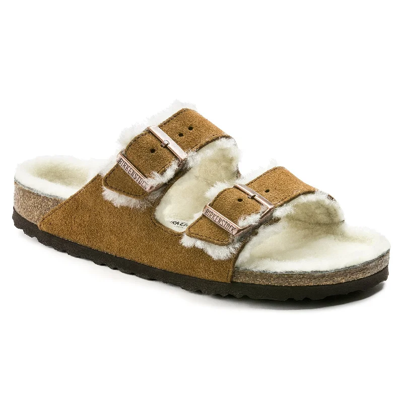 Birkenstock Women's Arizona Shearling Suede Leather Sandal