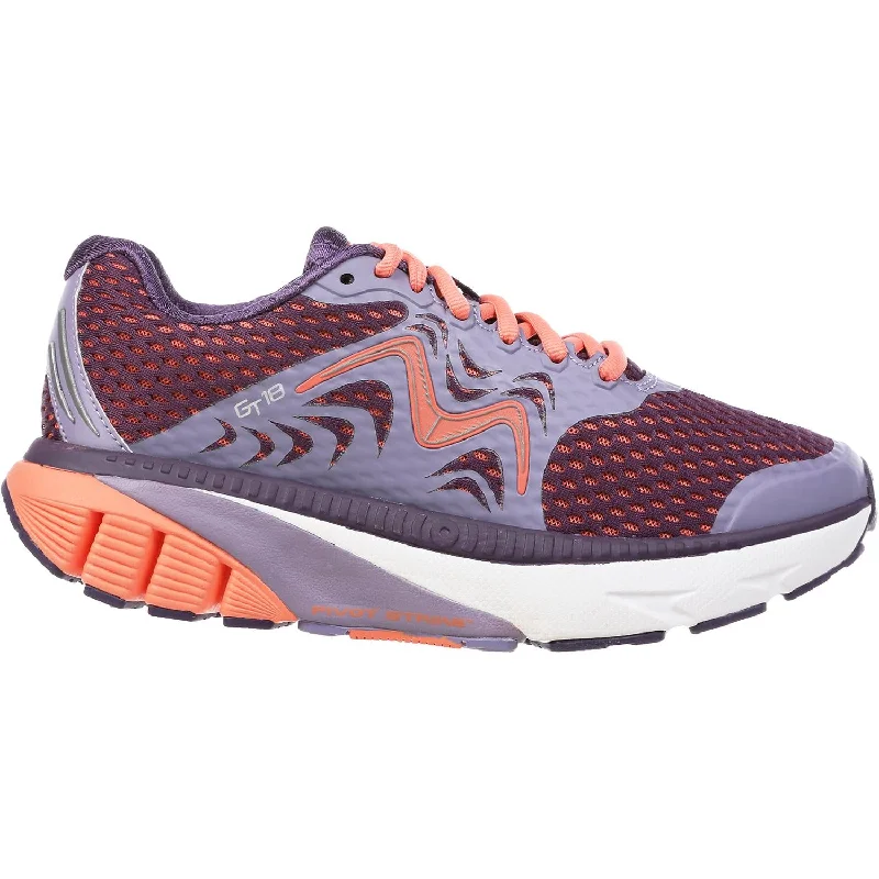 Women's MBT GT 18 Running Shoe - FINAL SALE Dusk Blue/Coral Orange Mesh