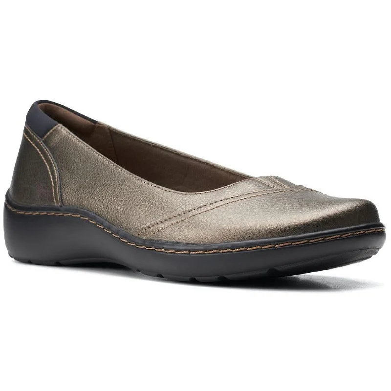 Clarks Womens Cora Eliza Metallic Slip On Ballet Flats