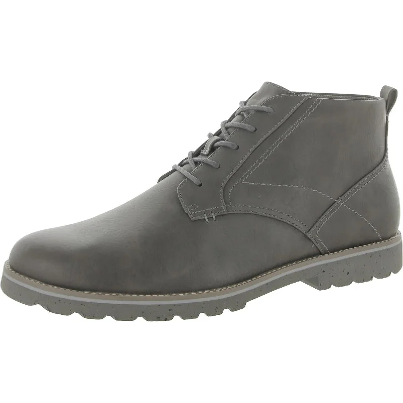 Dr. Scholl's Shoes Mens Lancer Faux Leather Work Ankle Boots