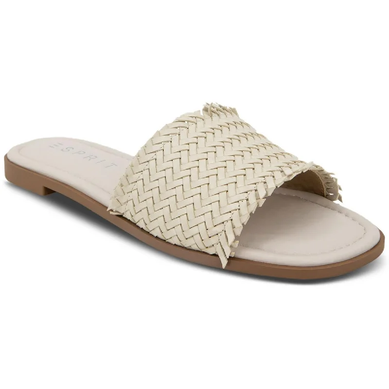 Esprit Womens Summer Woven Peep-Toe Slide Sandals