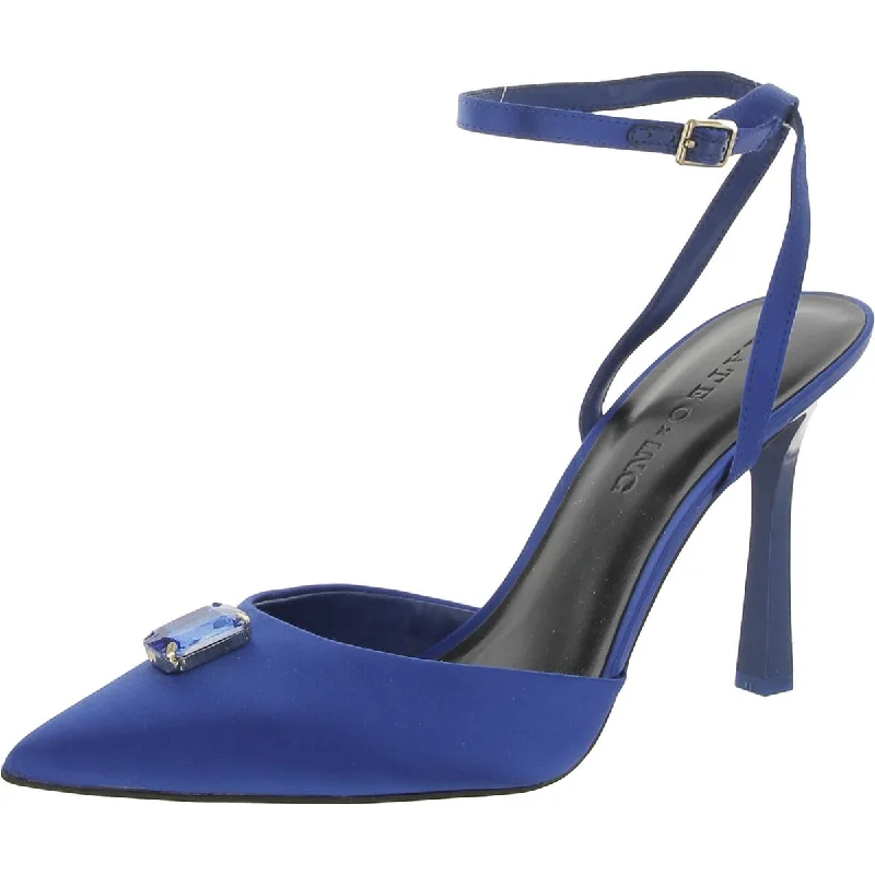 INC Womens Victoria Satin Ankle Strap Pumps