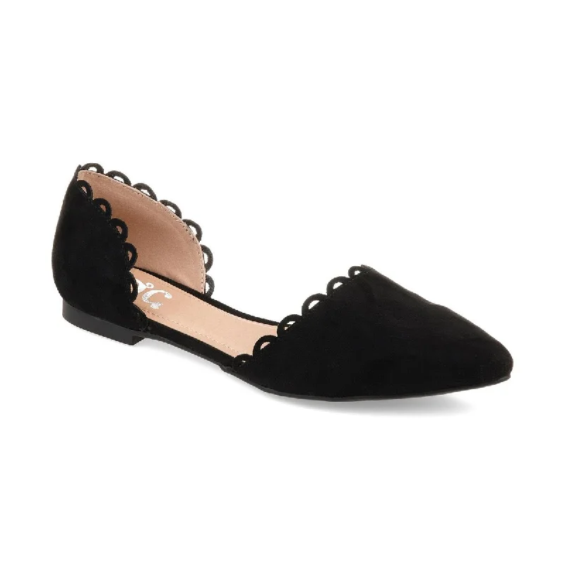 Journee Collection Womens Jezlin Scalloped Slip On Pointed Toe Flats