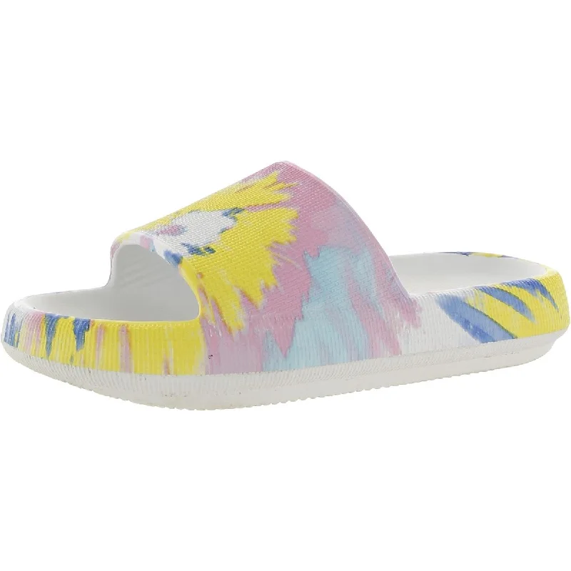 Mia Womens Flat Slip On Pool Slides