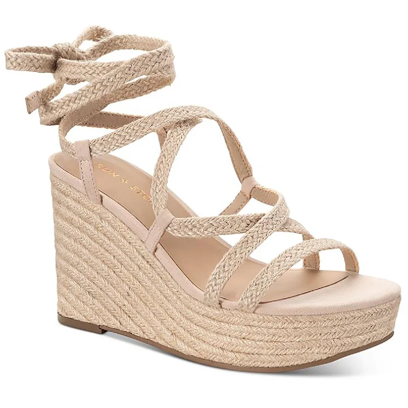 Sun + Stone Womens Trinnie Strappy Casual Wedge Heels