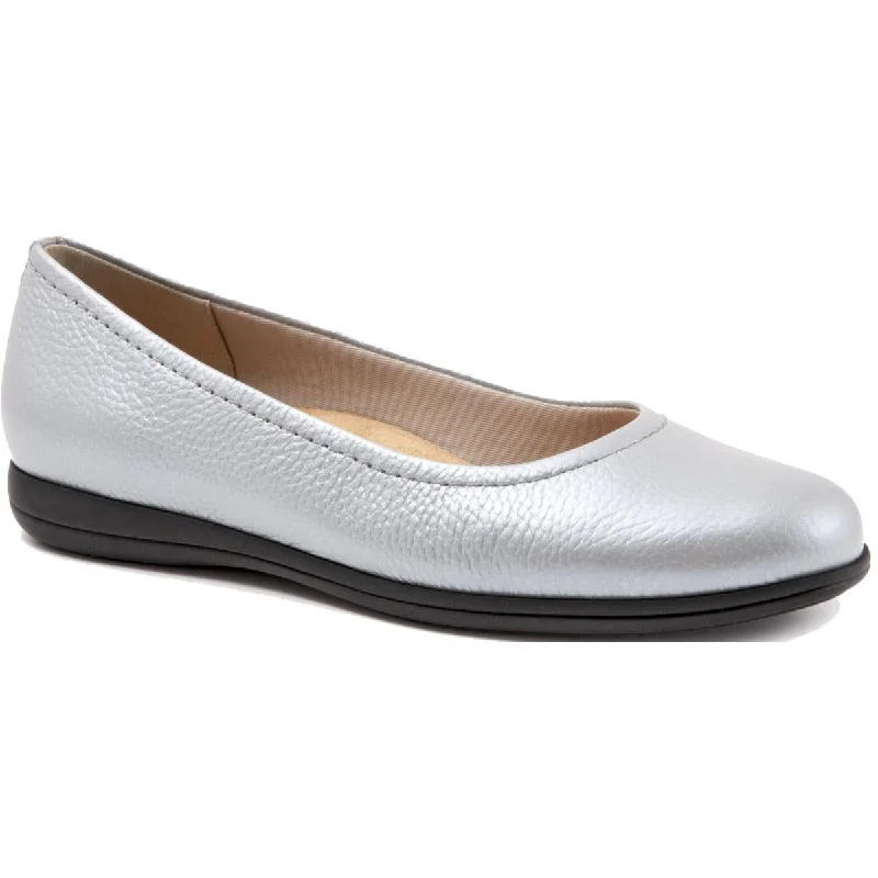 Trotters Womens Darcey Leather Slip On Ballet Flats