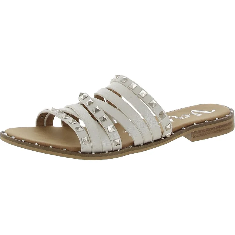 Very G Womens Studs 2 Studded Slip-On Slide Sandals