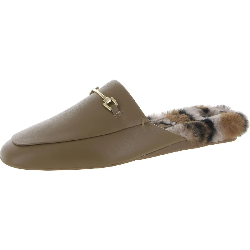 ZAC Zac Posen Womens Savanna Leather Faux Fur Lined Mules