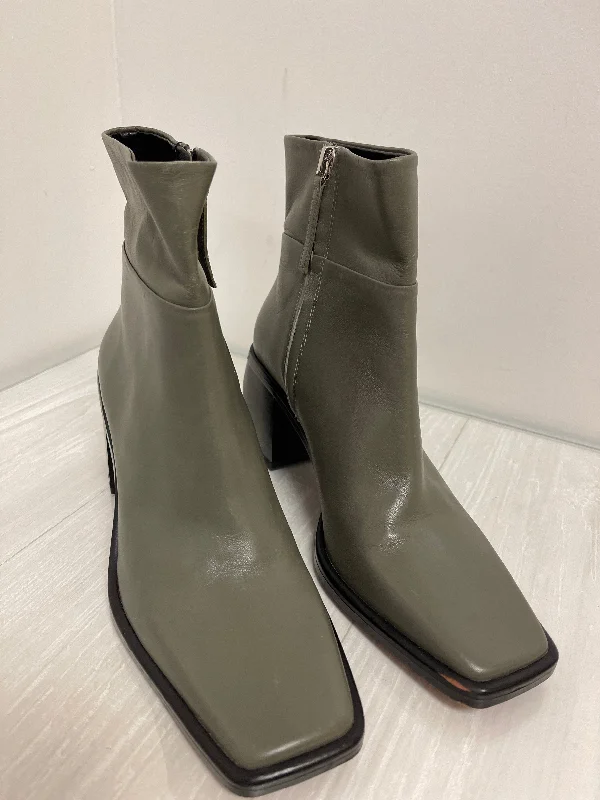 Boots Ankle Heels By Zara In Green, Size: 5.5