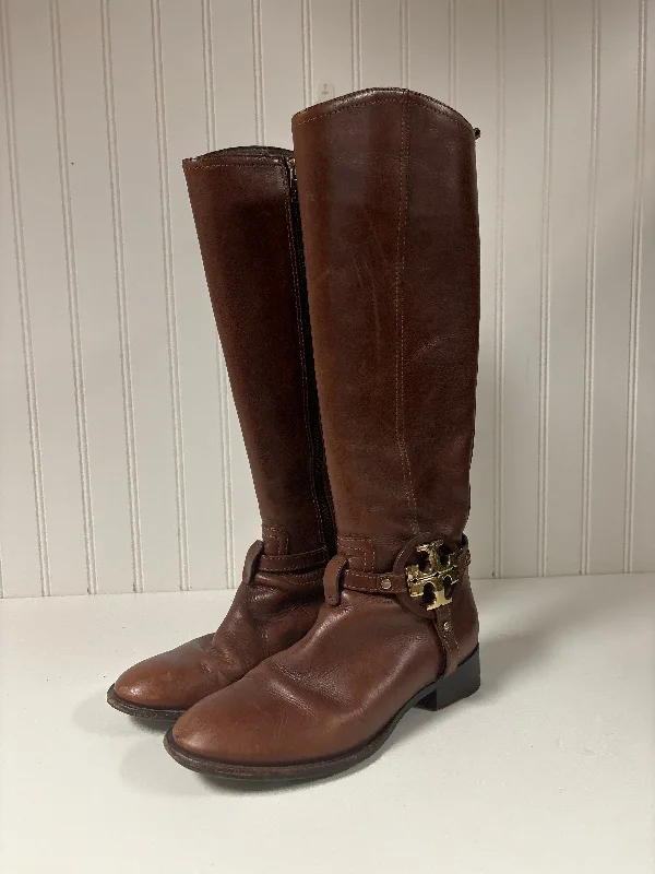 Boots Designer By Tory Burch In Brown, Size: 6.5