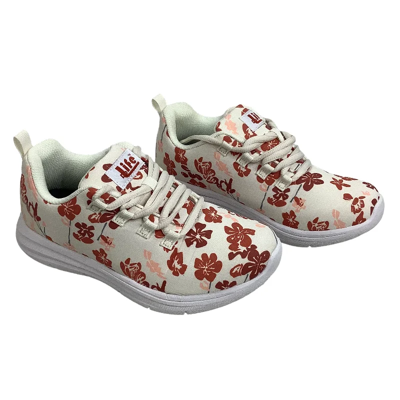 Floral Print Shoes Sneakers Life, Size 5.5