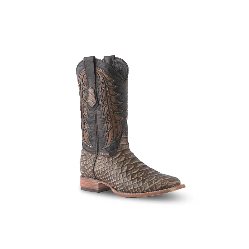 Texas Country Western Boot Python Jumbo Capuchino Rustico E682