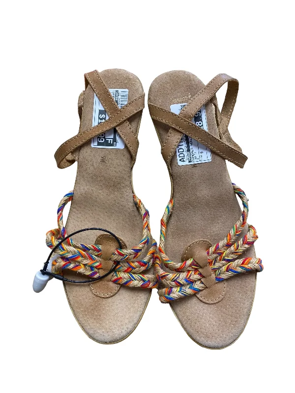 Multi-colored Sandals Heels Wedge Reba, Size 9