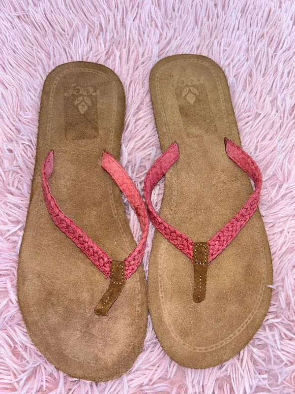 Pink Sandals Flip Flops Reef, Size 11