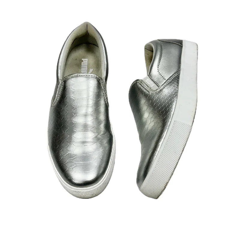 Silver Shoes Sneakers By Puma, Size: 7.5